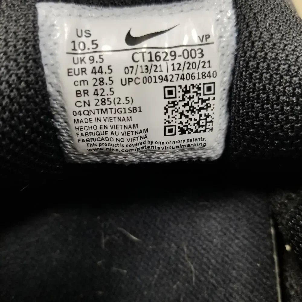 Nike Air Zoom Pulse Nurse Medical Black Shoes Mens 10.5CT1629-003